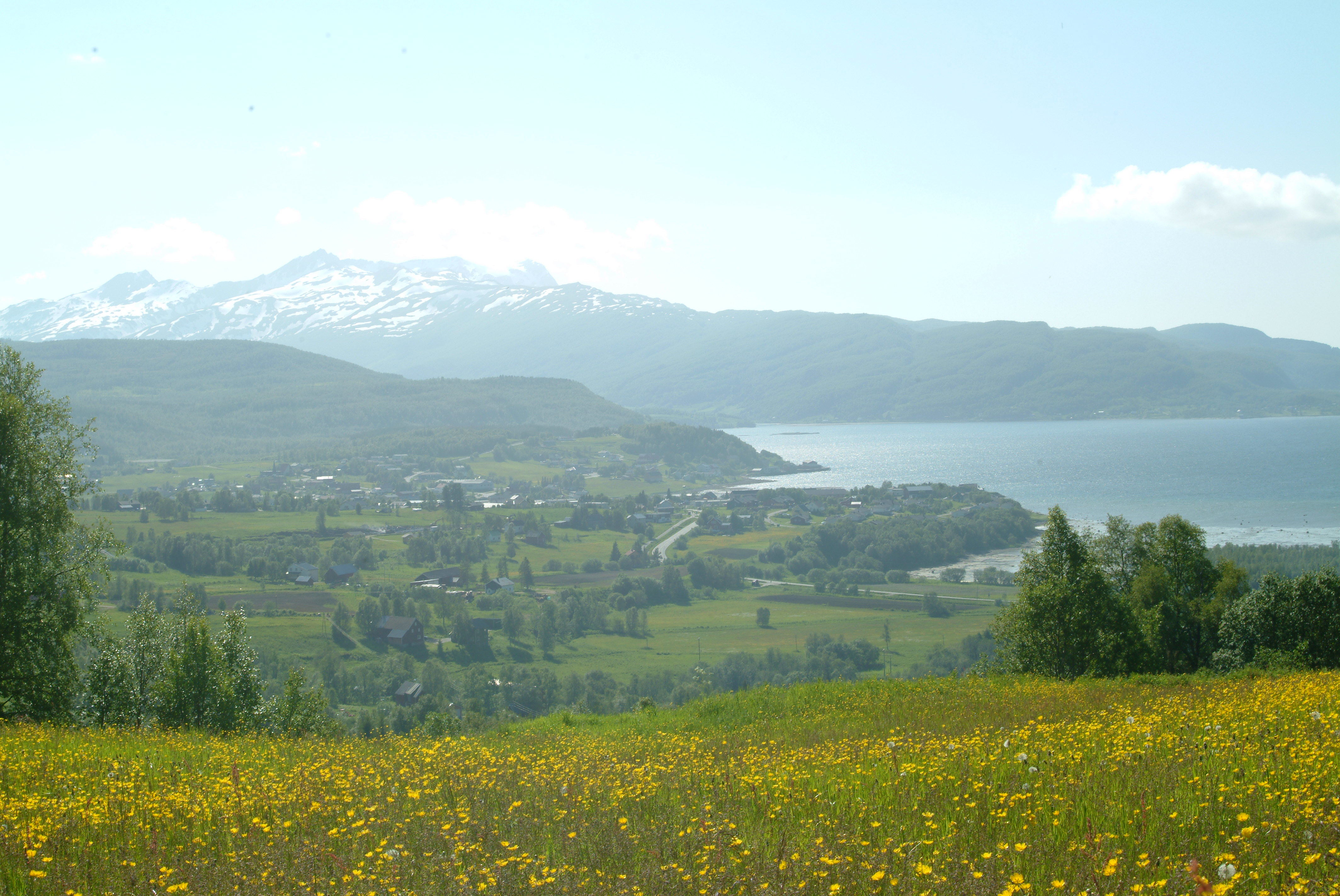 Utsiktsbilde over Sørreisa